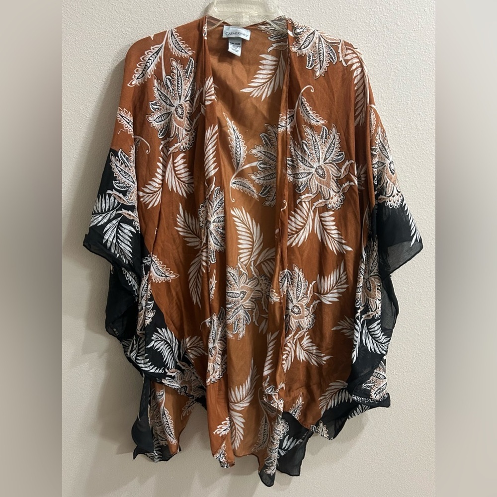 Catherines Kimono ONE SIZE Boho Gypsy Chic Wrap Shawl Lightweight Fall Layering